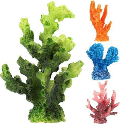 POPETPOP 4 قطعة حوض للأسماك نبات الراتنج المرجان ديكور المرجان الاصطناعي حوض السمك المرجان ديكور المنزل المناظر الطبيعية المرجان in Kuwait