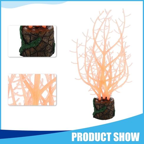 Silicone Glowing Aquarium Tree Coral, Fluorescence Aquatic Artificial Coral for Fish Tank Decoration (Blue) in Saudi Arabia