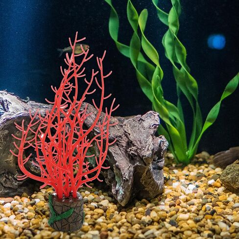 Silicone Glowing Aquarium Tree Coral, Fluorescence Aquatic Artificial Coral for Fish Tank Decoration (Blue) in Saudi Arabia