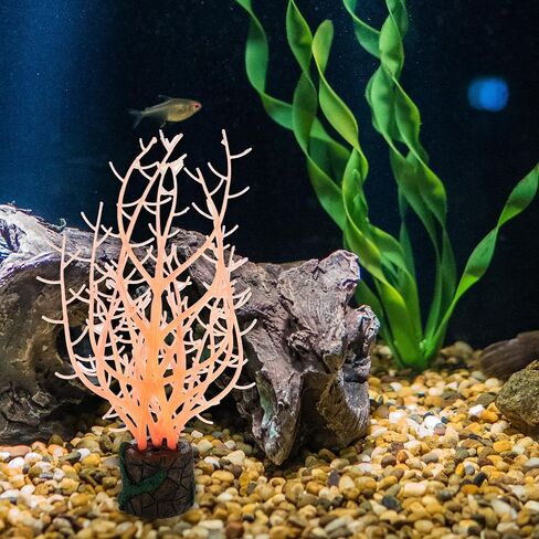 Silicone Glowing Aquarium Tree Coral, Fluorescence Aquatic Artificial Coral for Fish Tank Decoration (Blue) in Saudi Arabia