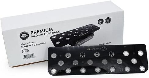 رف مغناطيسي متوسط ​​الحجم ممتاز أسود مع قفل فراغ | حامل أكريليك 20 فتحة للشعاب المرجانية لحوض السمك (مغناطيس زجاجي 3/4 بوصة) in Kuwait