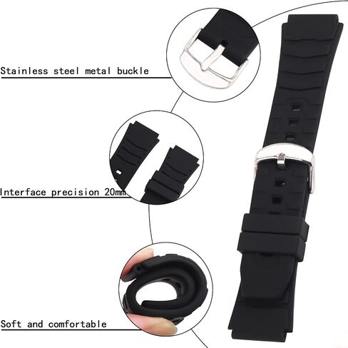 حزام ساعة سيليكون للرجال بديل مناسب لساعة Casio PRG-80 PAG-80 PRW-1000 PRW-1100، ساعة مطاطية رياضية خارجية، سوار معصم للنساء in Kuwait