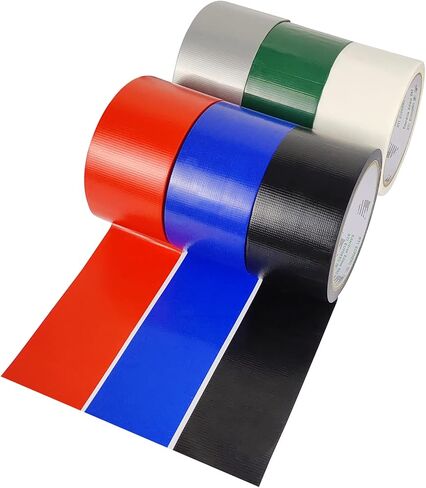Premium Grade Colored Duct Tape, Duct Tape Colors 1in or 2 in x 10 Yards Each Roll- 60 Yards in Total! - No Residue, Tear by Hand & Waterproof - Great for Arts & Crafts and DIY Projects in Kuwait