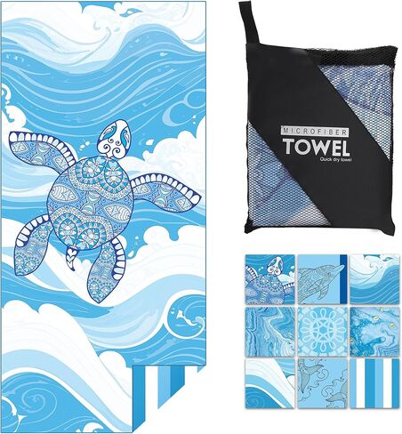 منشفة شاطئ تركية خفيفة الوزن من الألياف الدقيقة - مقاس 71 بوصة × 32 بوصة كبيرة جدًا وخالية من الرمال ورقيقة وسريعة الجفاف للسفر والسباحة والصالة الرياضية والتخييم للبالغين والنساء والرجال هدية العطلة الصيفية in Kuwait