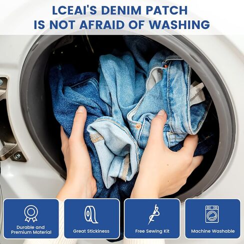 30-Piece Iron on Patches for Jeans, Denim Patches for Inside Jeans Pure Cotton, 6 Shades of Blue Iron On Jean Patches for Inside Jeans & Clothing Repair, Size 3"x4-1/4"(7.6cm x 10.8cm) in Saudi Arabia