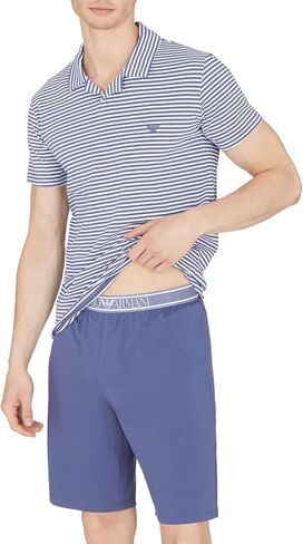 Emporio Armani Men's Yarn Dyed Striped Pajama Set in Saudi Arabia