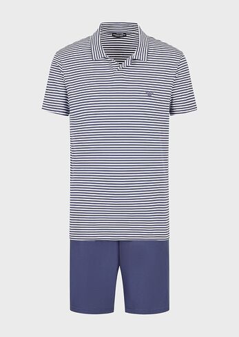 Emporio Armani Men's Yarn Dyed Striped Pajama Set in Saudi Arabia