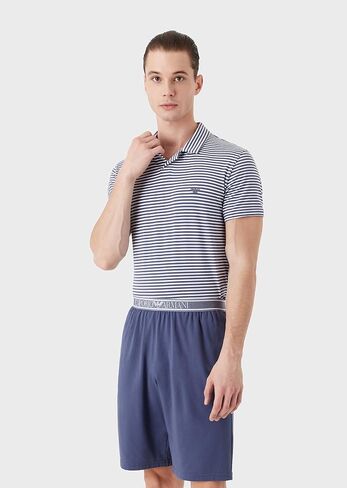 Emporio Armani Men's Yarn Dyed Striped Pajama Set in Saudi Arabia