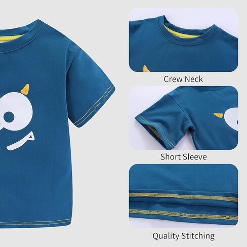 Mud Kingdom Boys Girls T-Shirts Cotton Cute Cartoon Graphic Tees for Kids 2-8 Years in Kuwait
