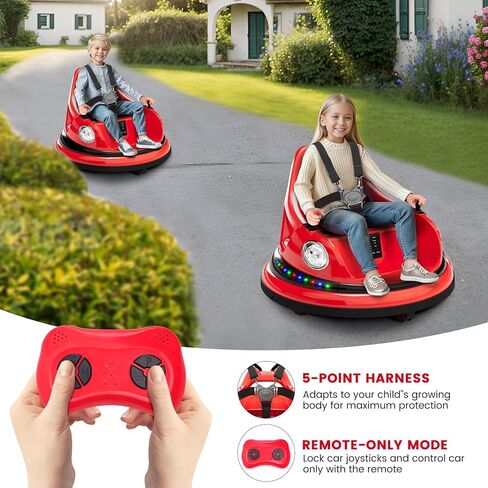 Ride On Electric Bumper Car for Kids & Toddlers, 12V Bumping Car W/Remote Control, LED Lights & 360 Degree Spin, ASTM Certified (Blue) in Saudi Arabia