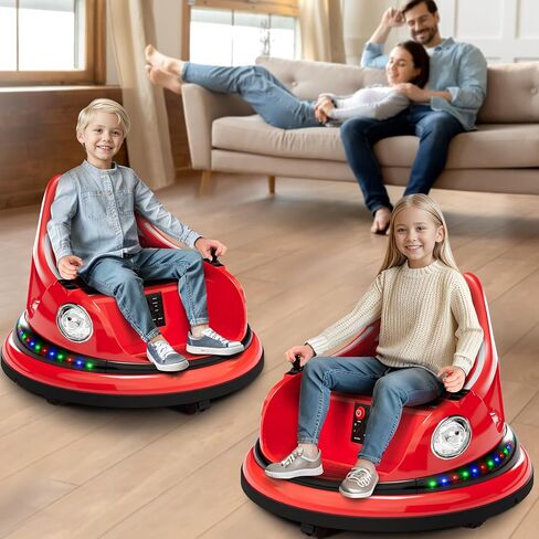 Ride On Electric Bumper Car for Kids & Toddlers, 12V Bumping Car W/Remote Control, LED Lights & 360 Degree Spin, ASTM Certified (Blue) in Saudi Arabia