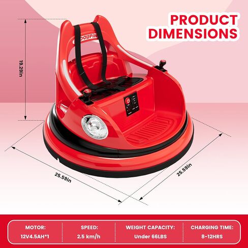 Ride On Electric Bumper Car for Kids & Toddlers, 12V Bumping Car W/Remote Control, LED Lights & 360 Degree Spin, ASTM Certified (Blue) in Saudi Arabia