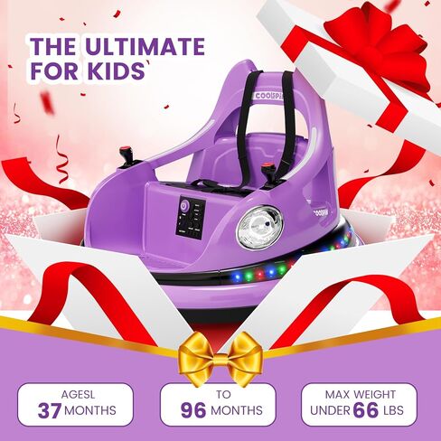 Ride On Electric Bumper Car for Kids & Toddlers, 12V Bumping Car W/Remote Control, LED Lights & 360 Degree Spin, ASTM Certified (Blue) in Saudi Arabia