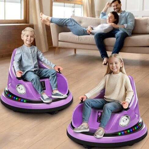 Ride On Electric Bumper Car for Kids & Toddlers, 12V Bumping Car W/Remote Control, LED Lights & 360 Degree Spin, ASTM Certified (Blue) in Saudi Arabia
