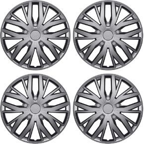 4 Pack Universal Hubcaps Replacement R14 14 inch, Steel Wheel Rim Cover for Most Auto, 14" 14 in Wheel Covers Hub Caps (Silver Color, 14 inch) in Saudi Arabia