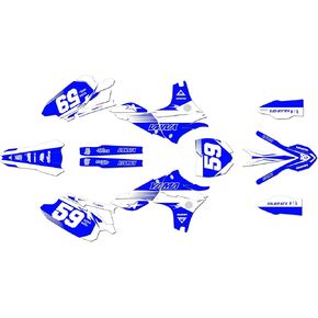 مجموعة رسومات لـ Yamaha Yamaha YZ450F (2010-2013) Swift Series White 21 Mil - Pro Edition - ملصق دراجة نارية Dirt Pit Bike، ملصق سباق Dirtbike ملحقات Motocross بدون بلاستيك in Kuwait