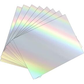25 Sheets Holographic Sticker Paper 8.5x11 inch for Inkjet & Laser Printer, Printable Vinyl Holographic Sticker Paper Waterproof Self-Adhesive (Silver) in Saudi Arabia