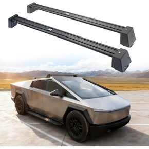 قضبان متقاطعة لسقف سبائك الألومنيوم متوافقة مع Tesla Cybertruck 2024-2026، حامل بضائع عالي التحمل قابل للقفل، سعة 176 رطل لخيمة سقف صندوق التزلج على دراجة كاياك (عبوتان) in Kuwait