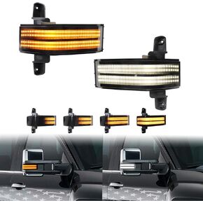 Sequential LED Side Mirror Turn Signal Lights for Chevy Silverado GMC Sierra 2500 HD 3500 HD 2020-2026 Amber Signal Indicator Switchback White DRL Tow Mirror Parking Light with Smoked Lens 2PCS in Saudi Arabia