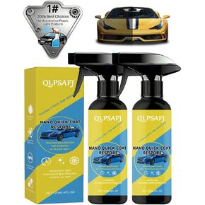 2PC Nano Quick Coat Restore Effect Coating Agent for Car Spray Automobile Acting Clear Finish Jet Dry with Dust Proof and Glazing Effects Long-Lasting Car Showroom Gloss in Kuwait