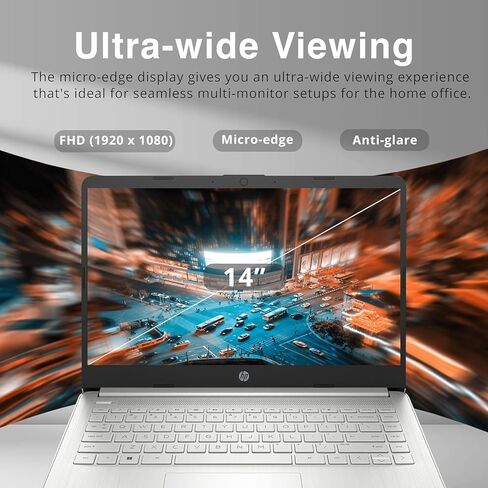 HP Laptop 14-DQ5043CL 14-inch FHD Screen Notebook, Intel Core i3-1215U 8GB DDR4 RAM, 512GB PCIe SSD PC Windows 11 Home Installed, Portable Traditional Computer w/ HDMI USB C Port Silver (Renewed) in Saudi Arabia