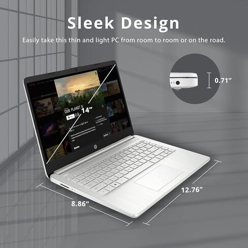 HP Laptop 14-DQ5043CL 14-inch FHD Screen Notebook, Intel Core i3-1215U 8GB DDR4 RAM, 512GB PCIe SSD PC Windows 11 Home Installed, Portable Traditional Computer w/ HDMI USB C Port Silver (Renewed) in Saudi Arabia