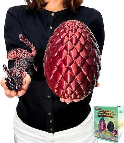 24'' Big 3D Printed Dragon Egg Toy with Articulated Dragon Inside, Large Surprise Eggs Toys for Kids Teens Adults, Fantasy Office Desk Decor Collectible, Unique 2026 Graduation Gifts (Rainbow Random) in Saudi Arabia