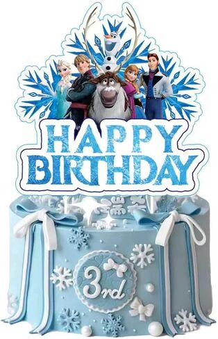 15Pcs Frozen Cake Decorations with 14pcs Cupcake Toppers, 1pcs Happy Birthday Cake Topper, Cartoon Themed Party Supplies, Perfect for Birthday Party Decorations in Saudi Arabia