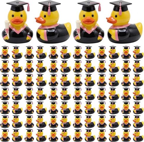 Vicenpal 100 Pcs Mini Graduation Ducks Bulk Class of 2026 Graduation Party Favors Mini Resin Ducks 0.6 x 0.8 Inch Grad Duck Figures with Grad Cap for End of Year Reward Prize Gifts(Blue) in Kuwait