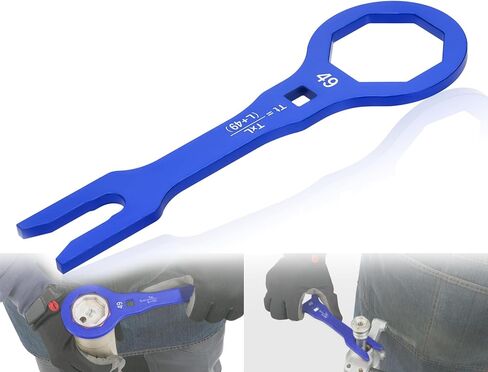 أداة مفتاح ربط غطاء الشوكة 50 مم متوافقة مع RM125 RM250 RMZ250/450 RMX450Z DRZ400SM CRF250R/250RX/450R، KX250/250F/450/450F، أداة تثبيت وإزالة مسامير غطاء أنبوب شوكة الدراجة الترابية (ذهبي) in Kuwait