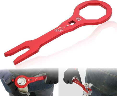 أداة مفتاح ربط غطاء الشوكة 50 مم متوافقة مع RM125 RM250 RMZ250/450 RMX450Z DRZ400SM CRF250R/250RX/450R، KX250/250F/450/450F، أداة تثبيت وإزالة مسامير غطاء أنبوب شوكة الدراجة الترابية (ذهبي) in Kuwait