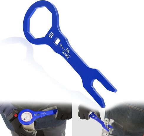 أداة مفتاح ربط غطاء الشوكة 50 مم متوافقة مع RM125 RM250 RMZ250/450 RMX450Z DRZ400SM CRF250R/250RX/450R، KX250/250F/450/450F، أداة تثبيت وإزالة مسامير غطاء أنبوب شوكة الدراجة الترابية (ذهبي) in Kuwait