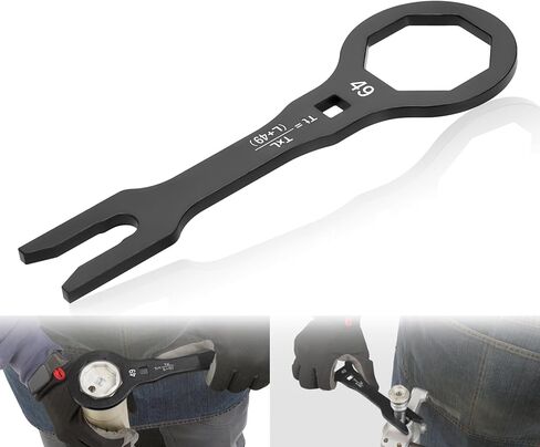 أداة مفتاح ربط غطاء الشوكة 50 مم متوافقة مع RM125 RM250 RMZ250/450 RMX450Z DRZ400SM CRF250R/250RX/450R، KX250/250F/450/450F، أداة تثبيت وإزالة مسامير غطاء أنبوب شوكة الدراجة الترابية (ذهبي) in Kuwait