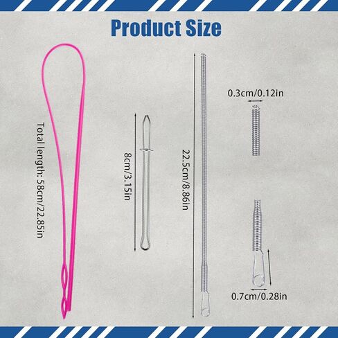 8 Pack Drawstring Threader Tool, Rope Puller Tool Set, Flexible Drawstring Threader for Easy Rope Clips for Jackets Coats Pants Hoodies Sweaters in Kuwait