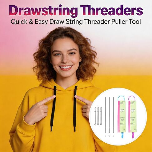 8 Pack Drawstring Threader Tool, Rope Puller Tool Set, Flexible Drawstring Threader for Easy Rope Clips for Jackets Coats Pants Hoodies Sweaters in Kuwait