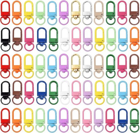 60PCS Multicolor Lobster Claw Clasps, Swivel Keychain Clip Accessories, Bulk Craft Supplies for DIY Keychains Bag Charms Lanyards in Saudi Arabia