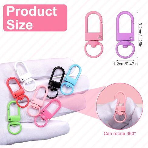 60PCS Multicolor Lobster Claw Clasps, Swivel Keychain Clip Accessories, Bulk Craft Supplies for DIY Keychains Bag Charms Lanyards in Saudi Arabia