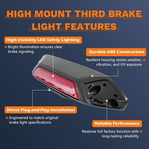 LK4Z13A613D Third Brake Light Assembly Center High Mount Stop Light for Ford Transit 150/250/350/350HD 2020-2021 & E-Transit 2022-2025, 3rd Brake Light without Camera and Side Cover (Only SRW) in Saudi Arabia