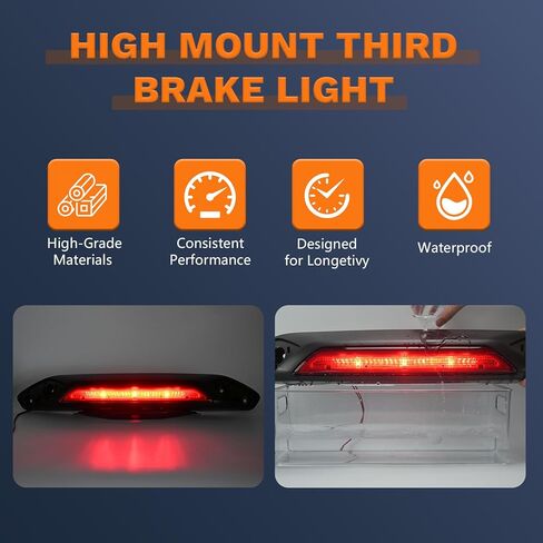 LK4Z13A613D Third Brake Light Assembly Center High Mount Stop Light for Ford Transit 150/250/350/350HD 2020-2021 & E-Transit 2022-2025, 3rd Brake Light without Camera and Side Cover (Only SRW) in Saudi Arabia
