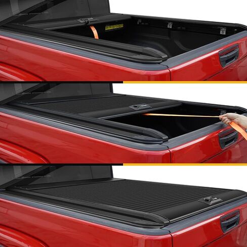 غطاء تونيو صلب قابل للسحب من ONINE مناسب حسب الطلب لسرير Toyota Tacoma 5ft 2016-2023 مع نظام السكك الحديدية المسار وسكة السرير وشرائح الألومنيوم، متوافق مع العارضة ورفوف البضائع. in Kuwait