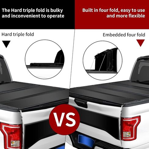 5.6FT Hard Quad Fold Truck Bed Tonneau Cover Compatible with F-150 & Lightning 2015-2025,Waterproof & Anti-Theft in Saudi Arabia
