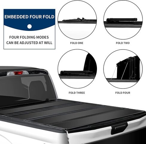 5.6FT Hard Quad Fold Truck Bed Tonneau Cover Compatible with F-150 & Lightning 2015-2025,Waterproof & Anti-Theft in Saudi Arabia