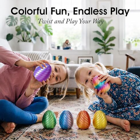 Twisty Fidget Egg 3D Printed Fidget Toys Sensory Desk Toy Stress Relief for Kids Adults Easter Gifts Christmas Stocking Stuffer White Elephant Gifts(Ombre Green) in Saudi Arabia