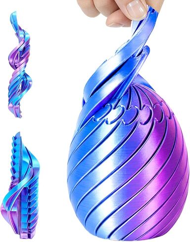 Twisty Fidget Egg 3D Printed Fidget Toys Sensory Desk Toy Stress Relief for Kids Adults Easter Gifts Christmas Stocking Stuffer White Elephant Gifts(Ombre Green) in Saudi Arabia
