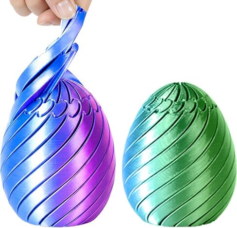 Twisty Fidget Egg 3D Printed Fidget Toys Sensory Desk Toy Stress Relief for Kids Adults Easter Gifts Christmas Stocking Stuffer White Elephant Gifts(Ombre Green) in Saudi Arabia