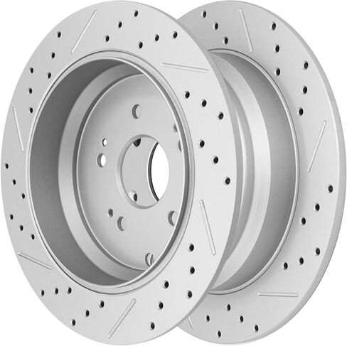 Disc Brake Rotor Rear Drilled and Slotted Solid Rotors for Honda CR-V 2005-2016, for Acura RDX 2007 2008 2009 2010 2011 2012 2013 2014 2015 2016 2017 2018 in Saudi Arabia