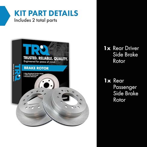 مجموعة دوار الفرامل الخلفية TRQ ذات فتحات تهوية متوافقة مع 2003-2009 Lexus GX470 2003-2009 Toyota 4Runner 2007-2009 FJ Cruiser 2001-2007 سيكويا in Kuwait