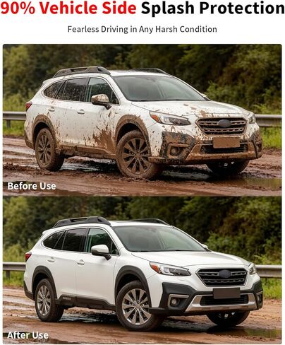 No Drill Mud Flaps for 2021-2025 Subaru Outback, Heavy Duty Front & Rear All Weather Splash Guards Set for Base Premium Limited/Touring/Onyx Edition XT Models, OEM-Style Mud Guards, Not Fit Wilderness in Saudi Arabia