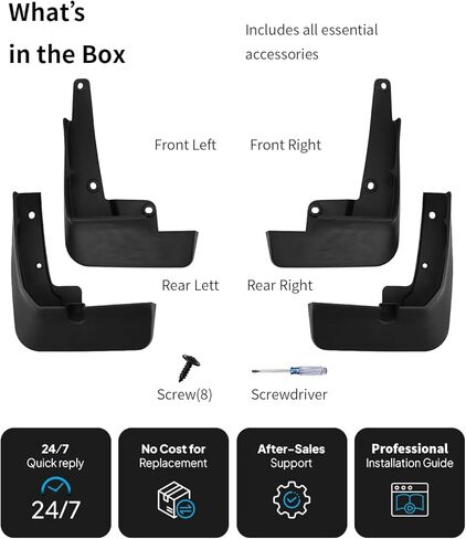 No Drill Mud Flaps for 2021-2025 Subaru Outback, Heavy Duty Front & Rear All Weather Splash Guards Set for Base Premium Limited/Touring/Onyx Edition XT Models, OEM-Style Mud Guards, Not Fit Wilderness in Saudi Arabia