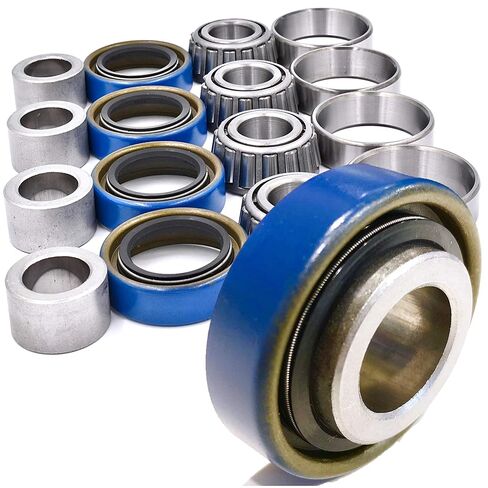 2 Kits Front Wheel Bearing & Seal Rebuild Kit w/Garter Spring Loaded Seal Upgrade Replaces Toro Exmark 110-8837 - OEM Upgraded Bore Sealant Coated Seals in Kuwait